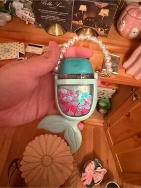 Bath and body Mermaid Tail Hand Sanitizer Holder with Pearl Strap - Mint + Pink